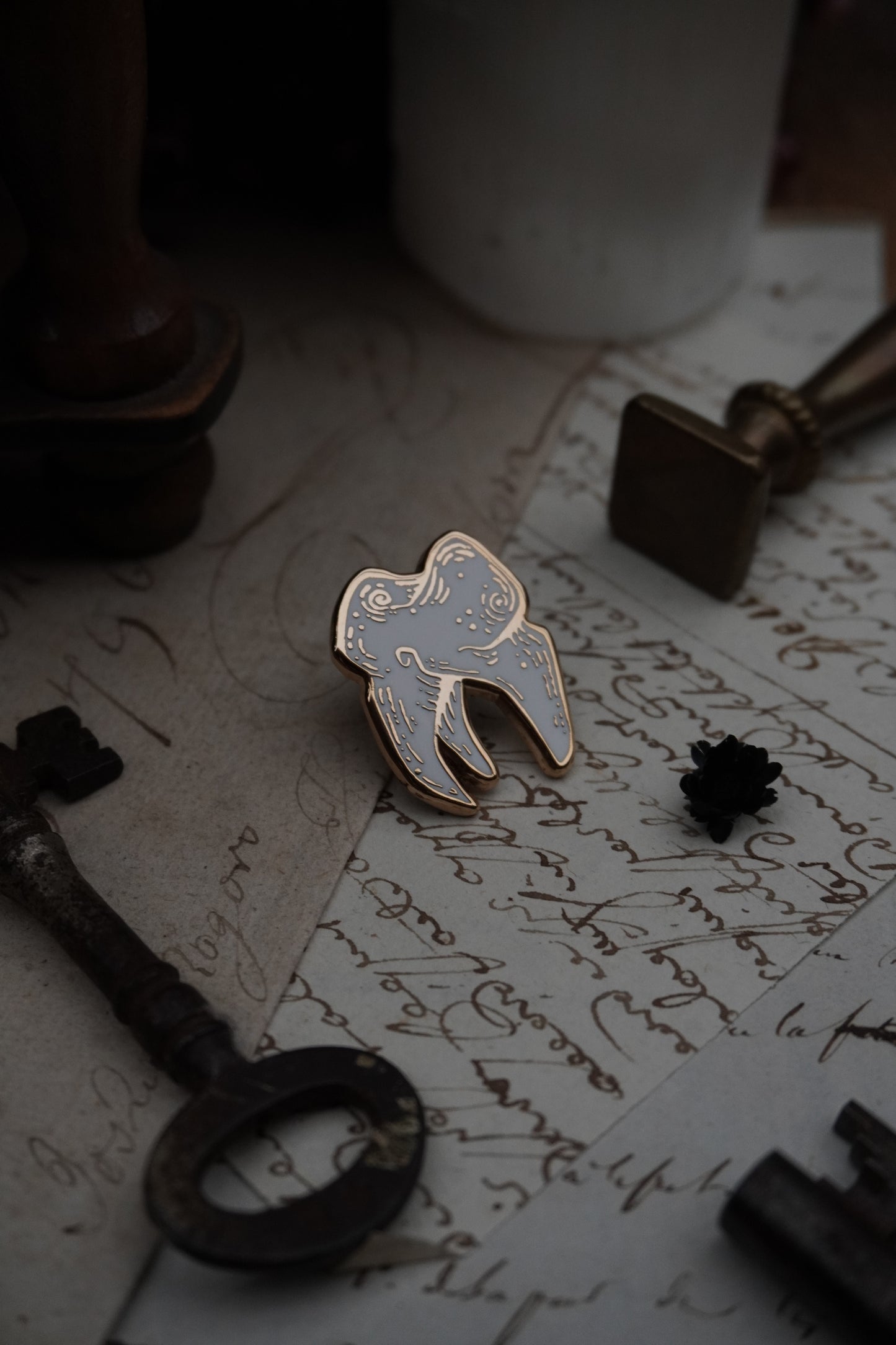 Tiny Tooth Enamel Pin