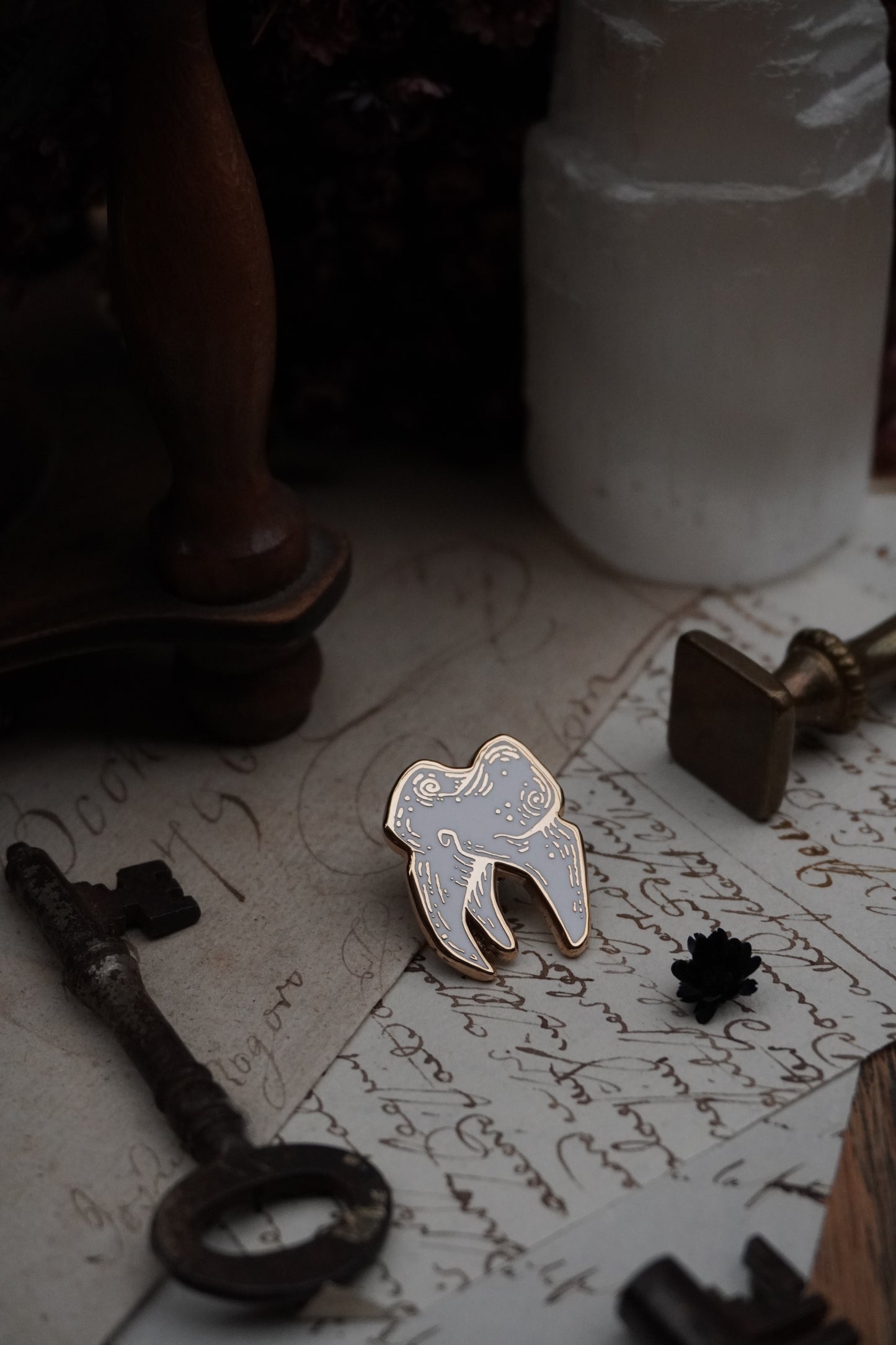 Tiny Tooth Enamel Pin