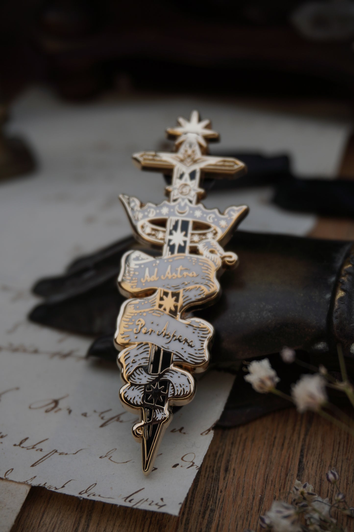 Ad Astra Per Aspera Enamel Pin