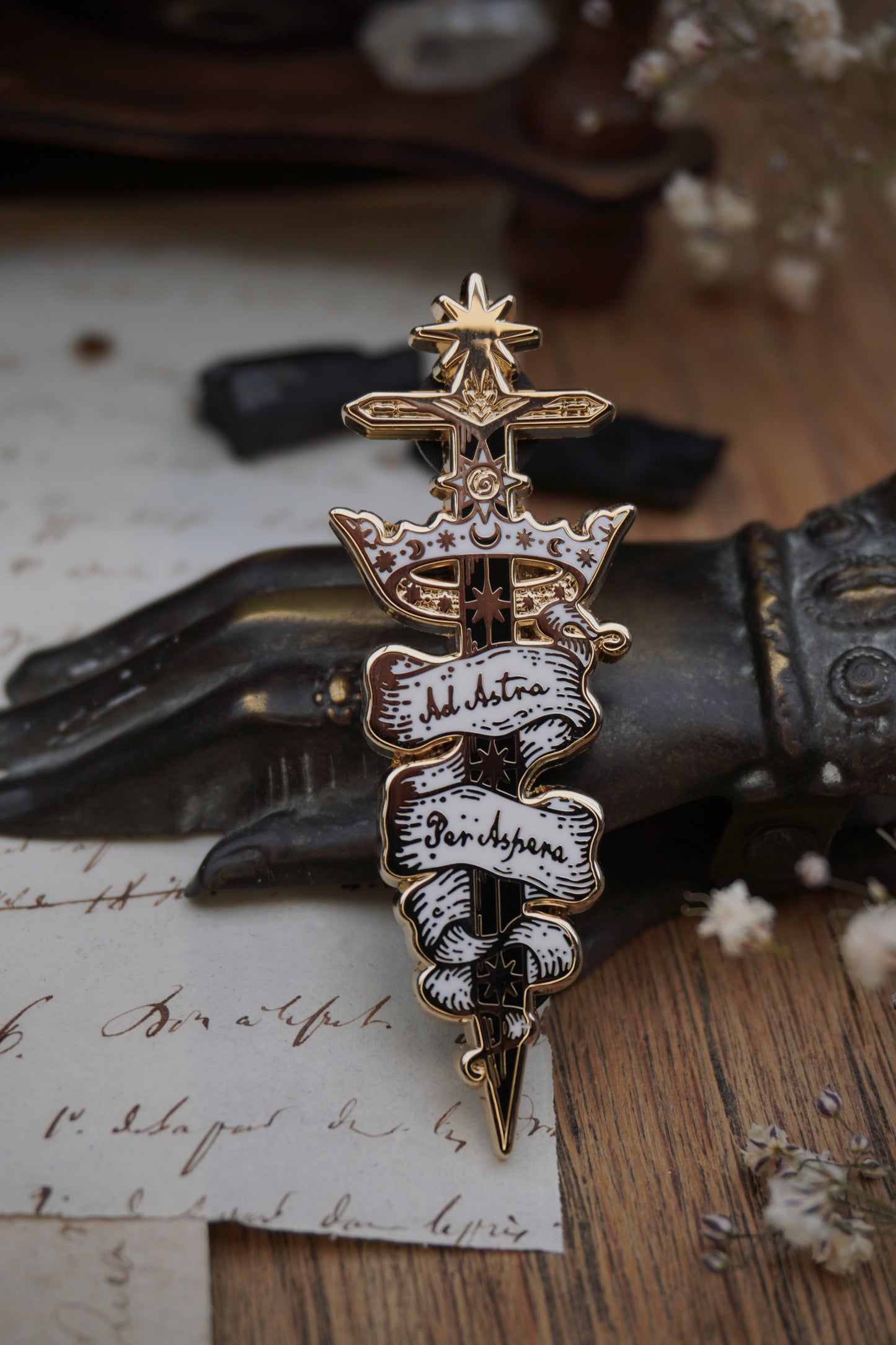 Ad Astra Per Aspera Enamel Pin