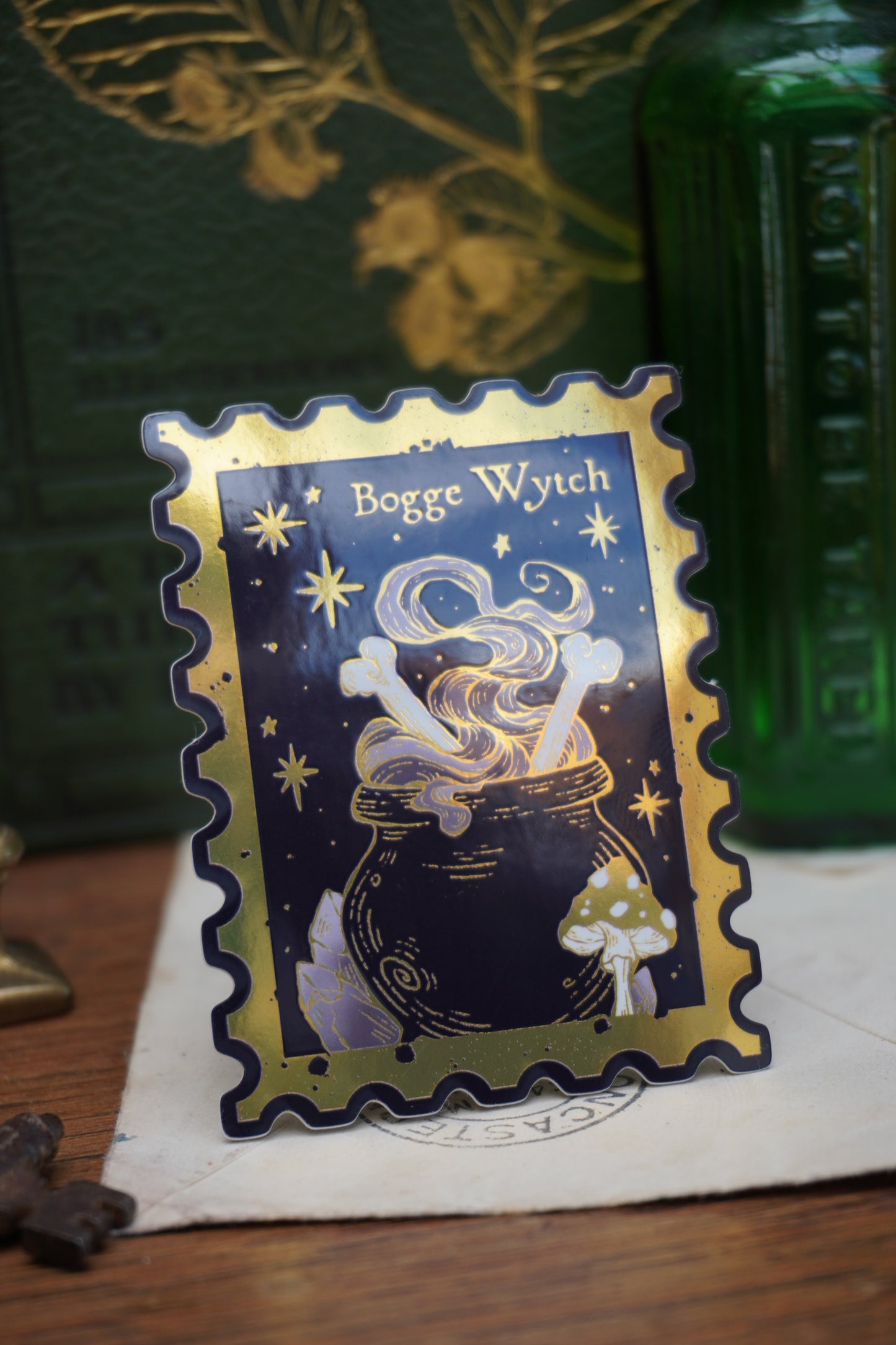 Bogge Wytch Stamp sticker | Gold Mirror details