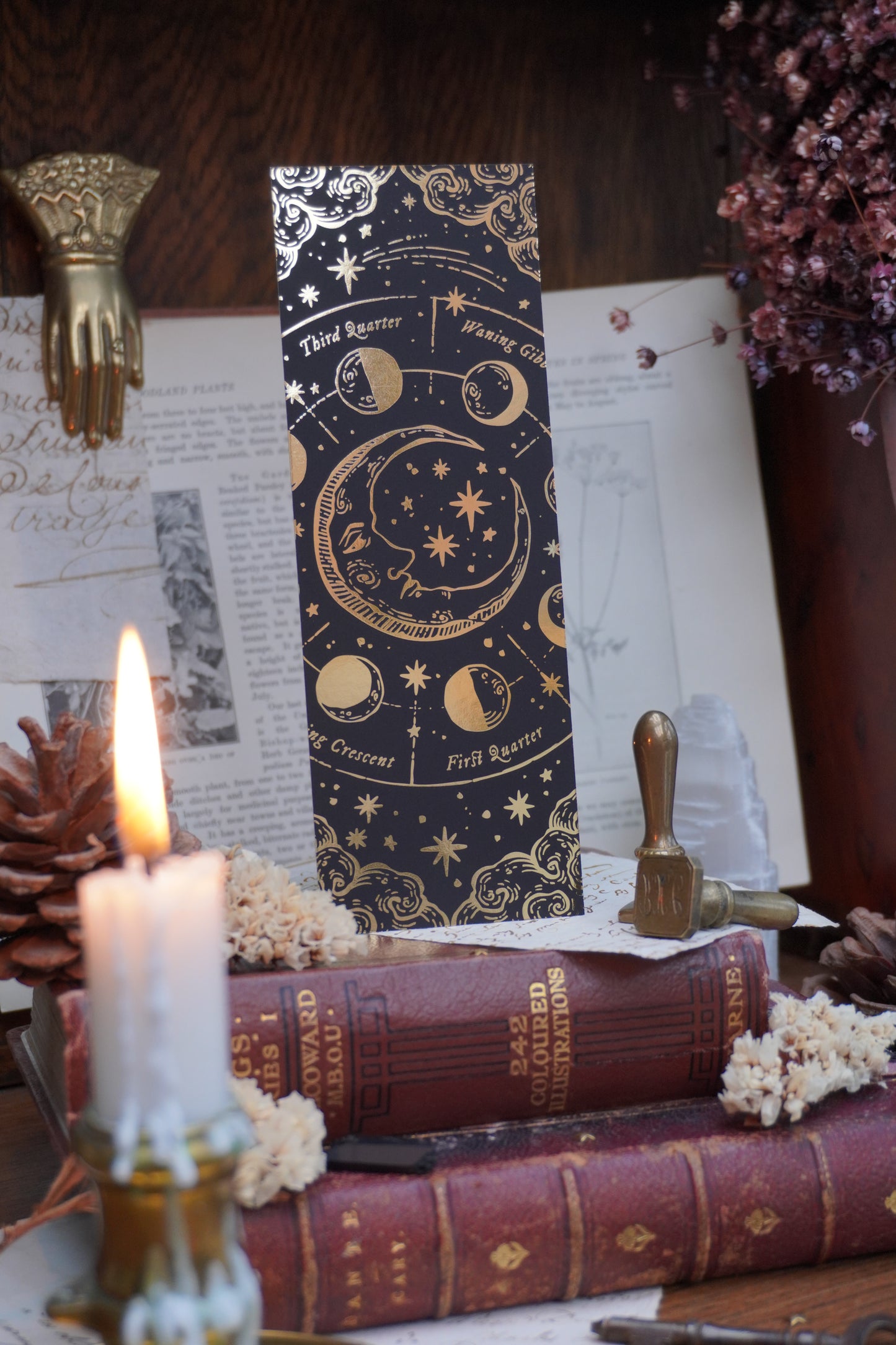 Celestial Bookmark | double sided gold foil
