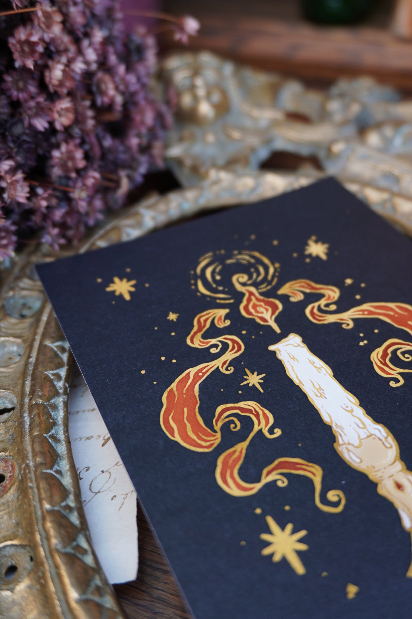 Candle Burning Postcard print | A6