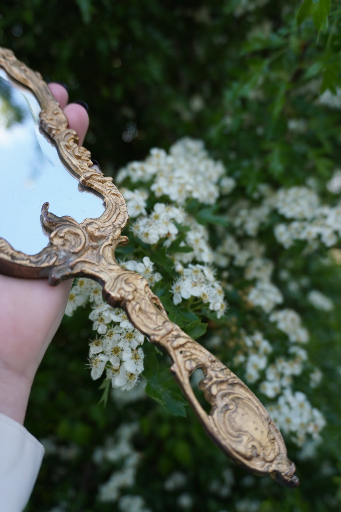 'Enchanting' Brass Vanity Hand Mirror | Discounted
