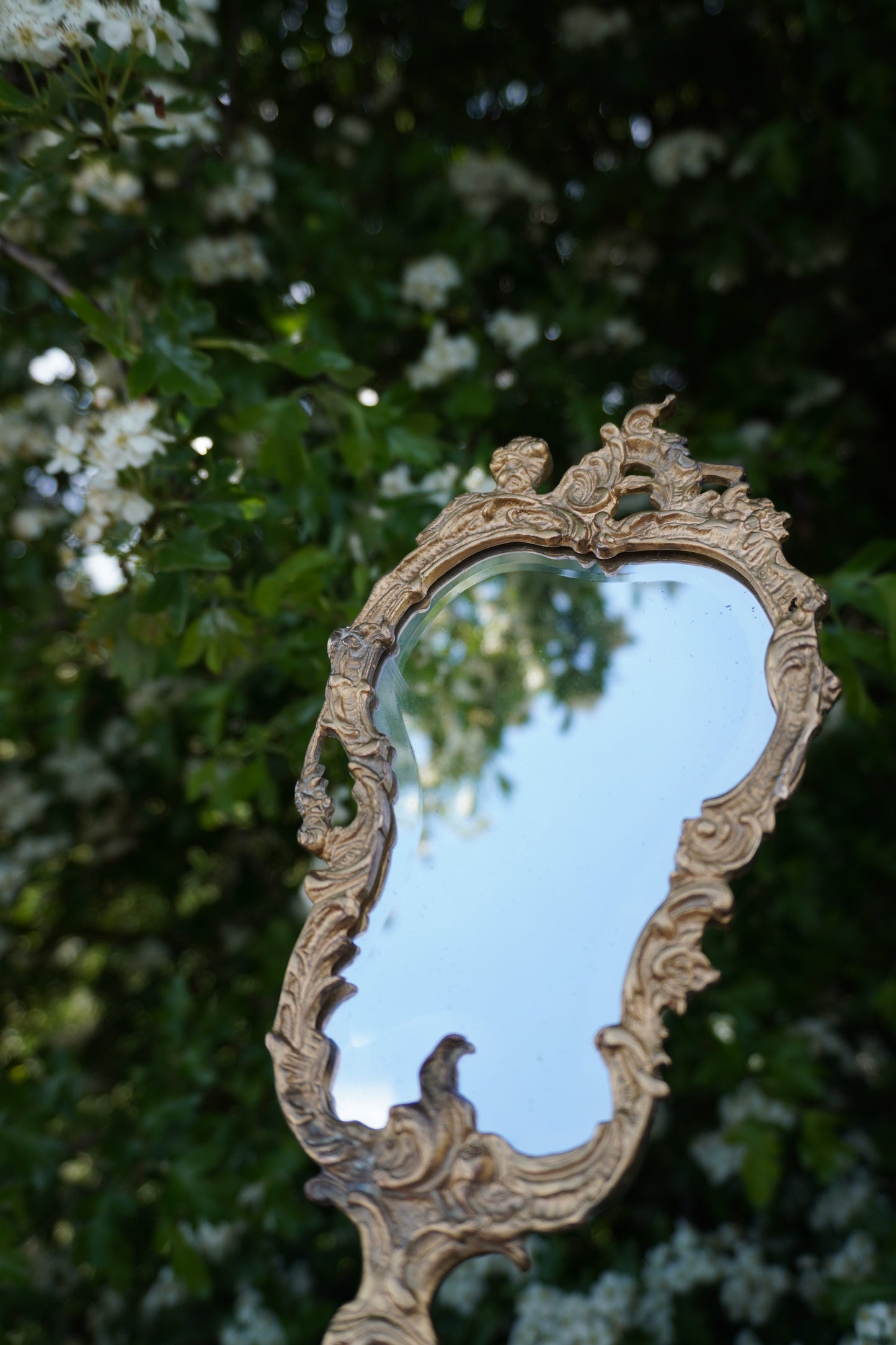 'Enchanting' Brass Vanity Hand Mirror | Discounted