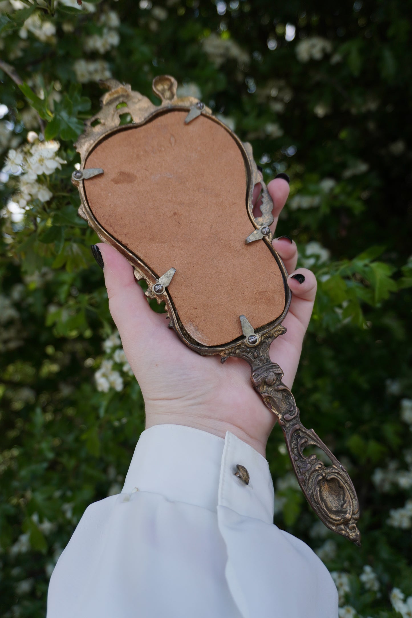 'Enchanting' Brass Vanity Hand Mirror | Discounted