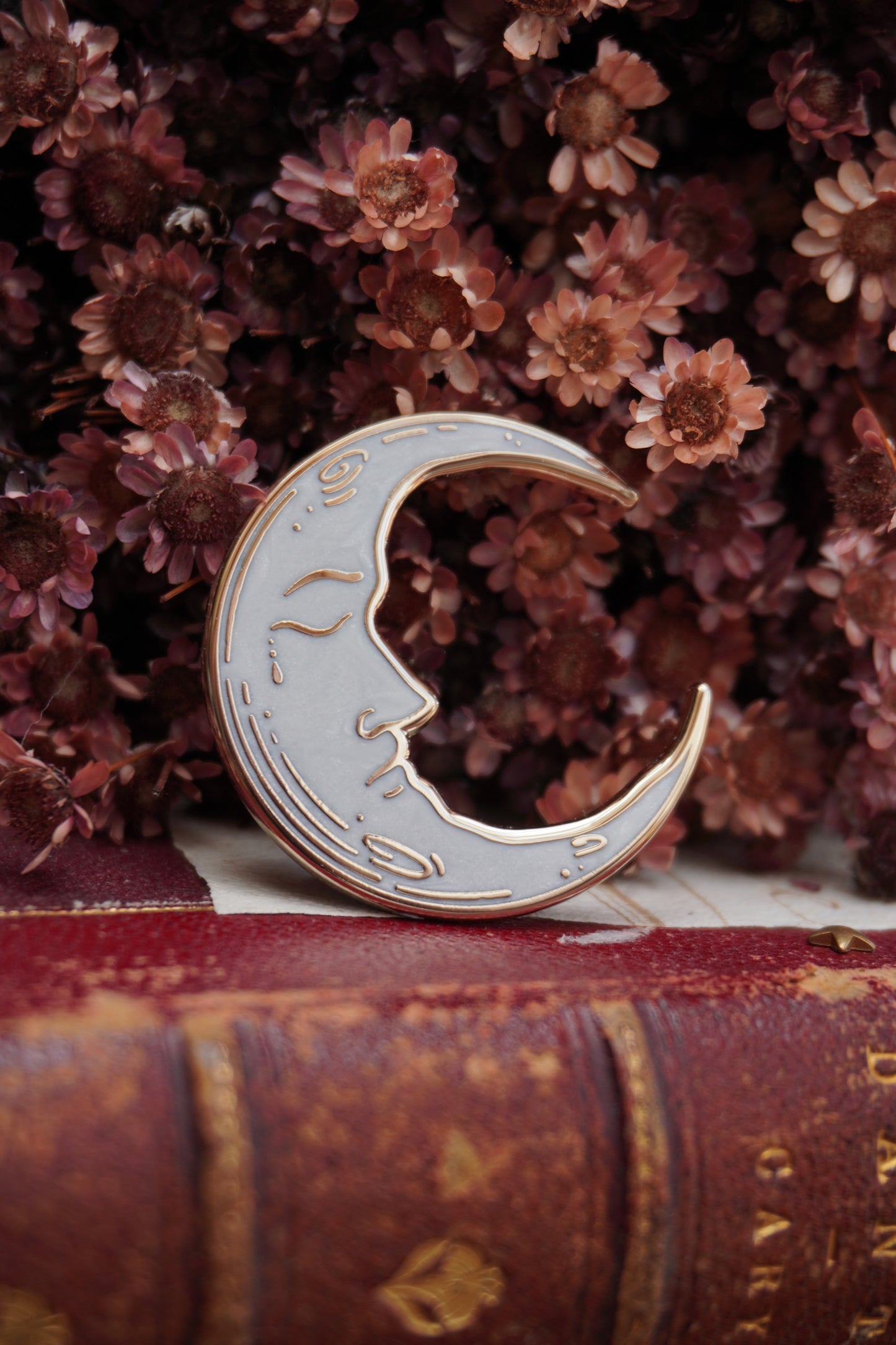 Man in the Moon Enamel Pin | LE Pearl Swirl