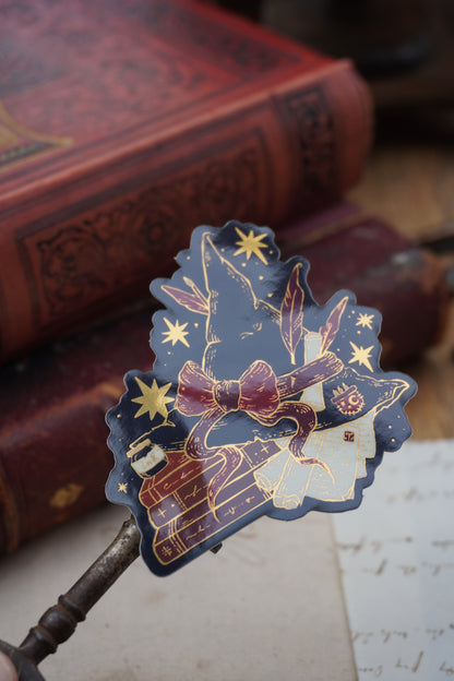 Bookish Witch sticker | Gold Mirror details
