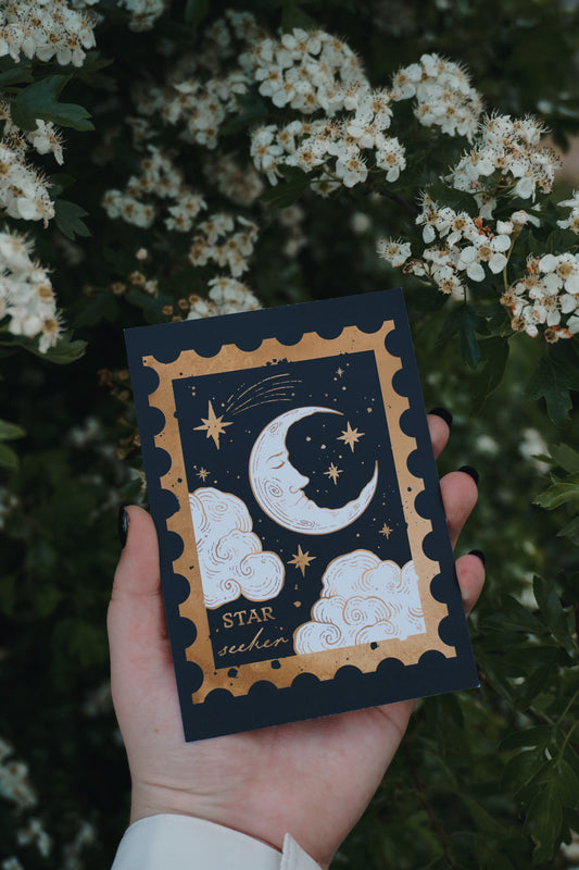 Star Seeker Celestial Postcard print | A6