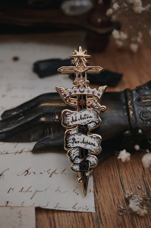 Ad Astra Per Aspera Enamel Pin