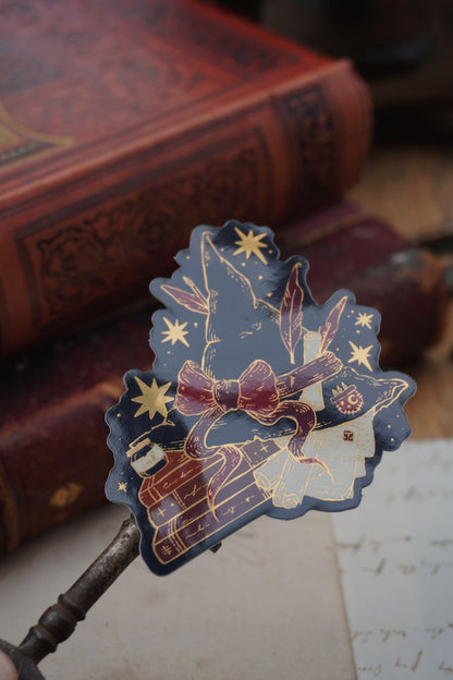 Bookish Witch sticker | Gold Mirror details