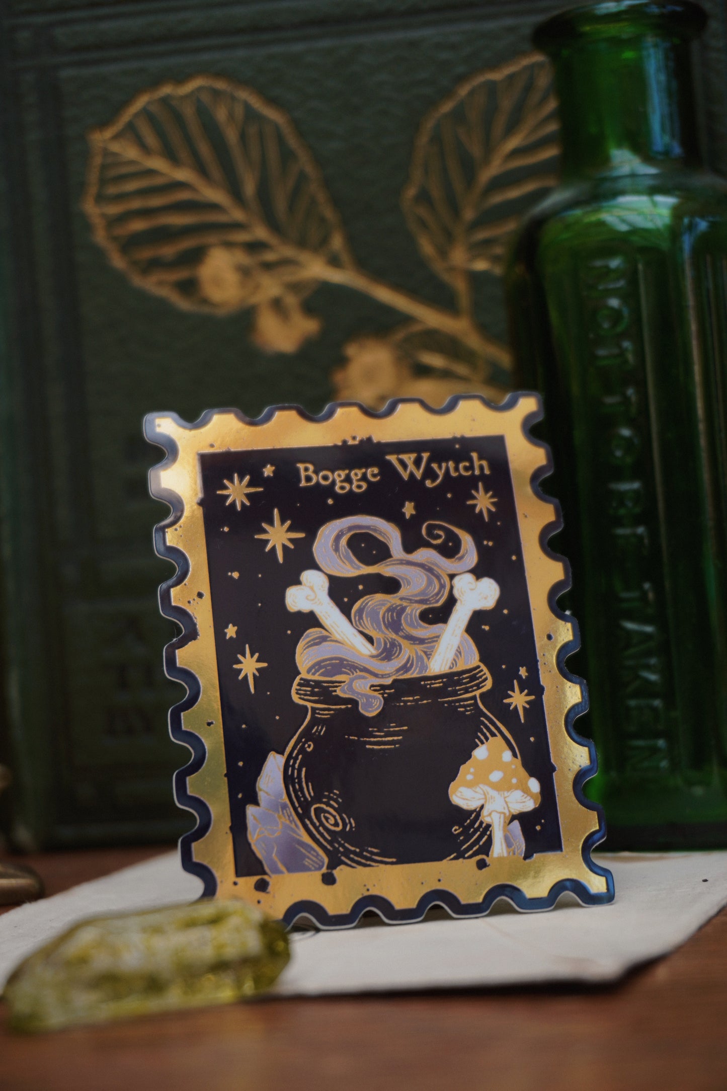 Bogge Wytch Stamp sticker | Gold Mirror details
