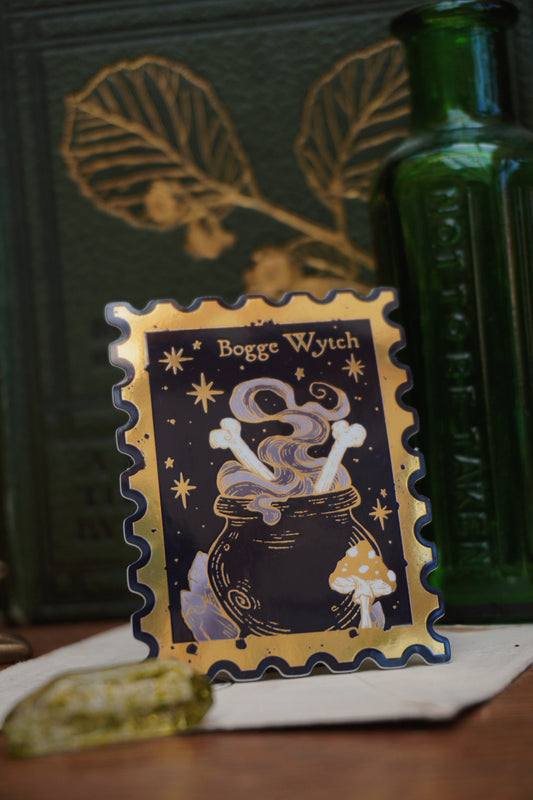 Bogge Wytch Stamp sticker | Gold Mirror details