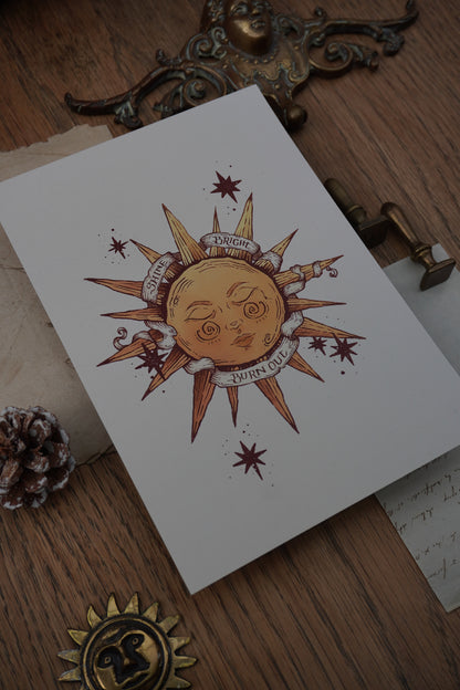 Shine Bright, Burn Out Art print | A5