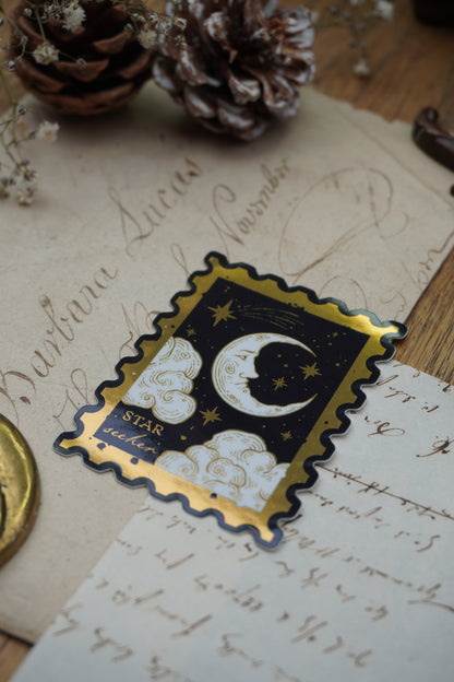 Star Seeker Stamp sticker | Gold Mirror details