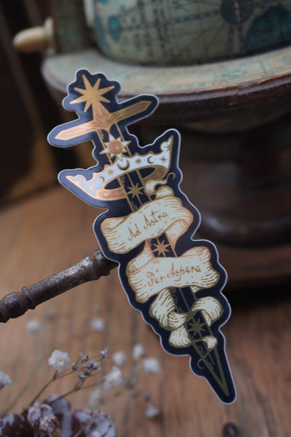 Ad Astra Per Aspera sticker | Gold Mirror details