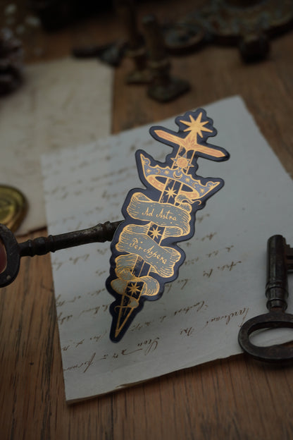 Ad Astra Per Aspera sticker | Gold Mirror details