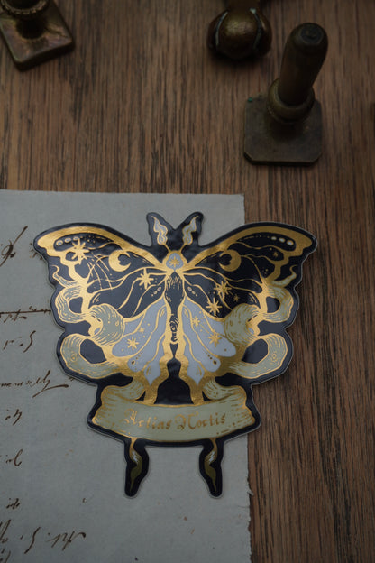 Actias Noctis the Moonlight Moth sticker | Gold Mirror details