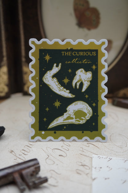 The Curious Collector stamp sticker | Holographic Matte
