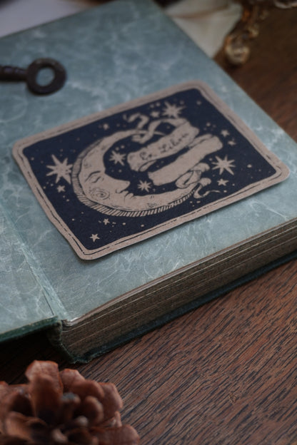 Ex Libris moon Sticker | Kraft paper