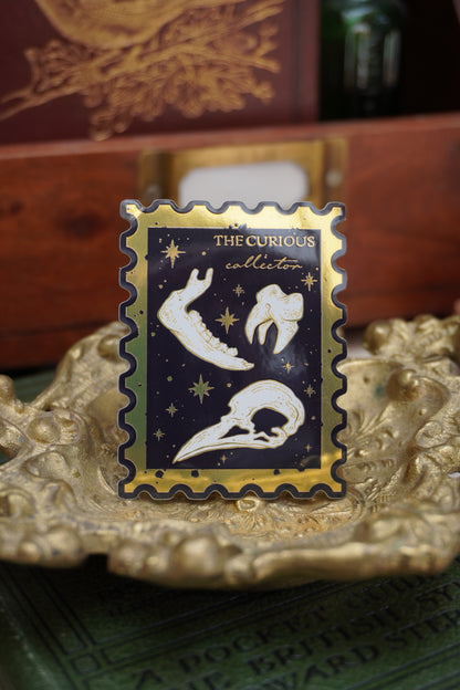 The Curious Collector bones Stamp sticker | Gold Mirror details