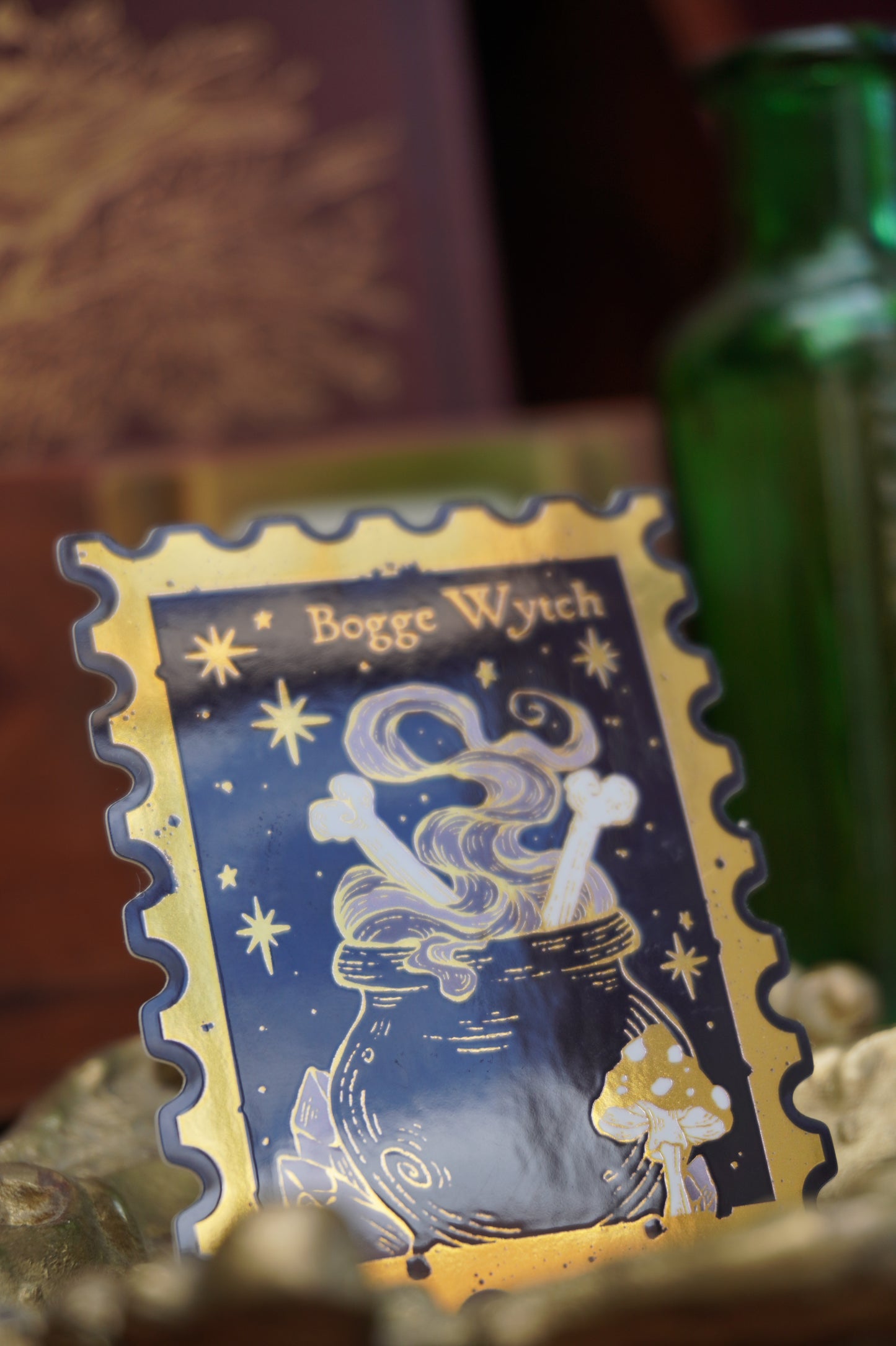 Bogge Wytch Stamp sticker | Gold Mirror details