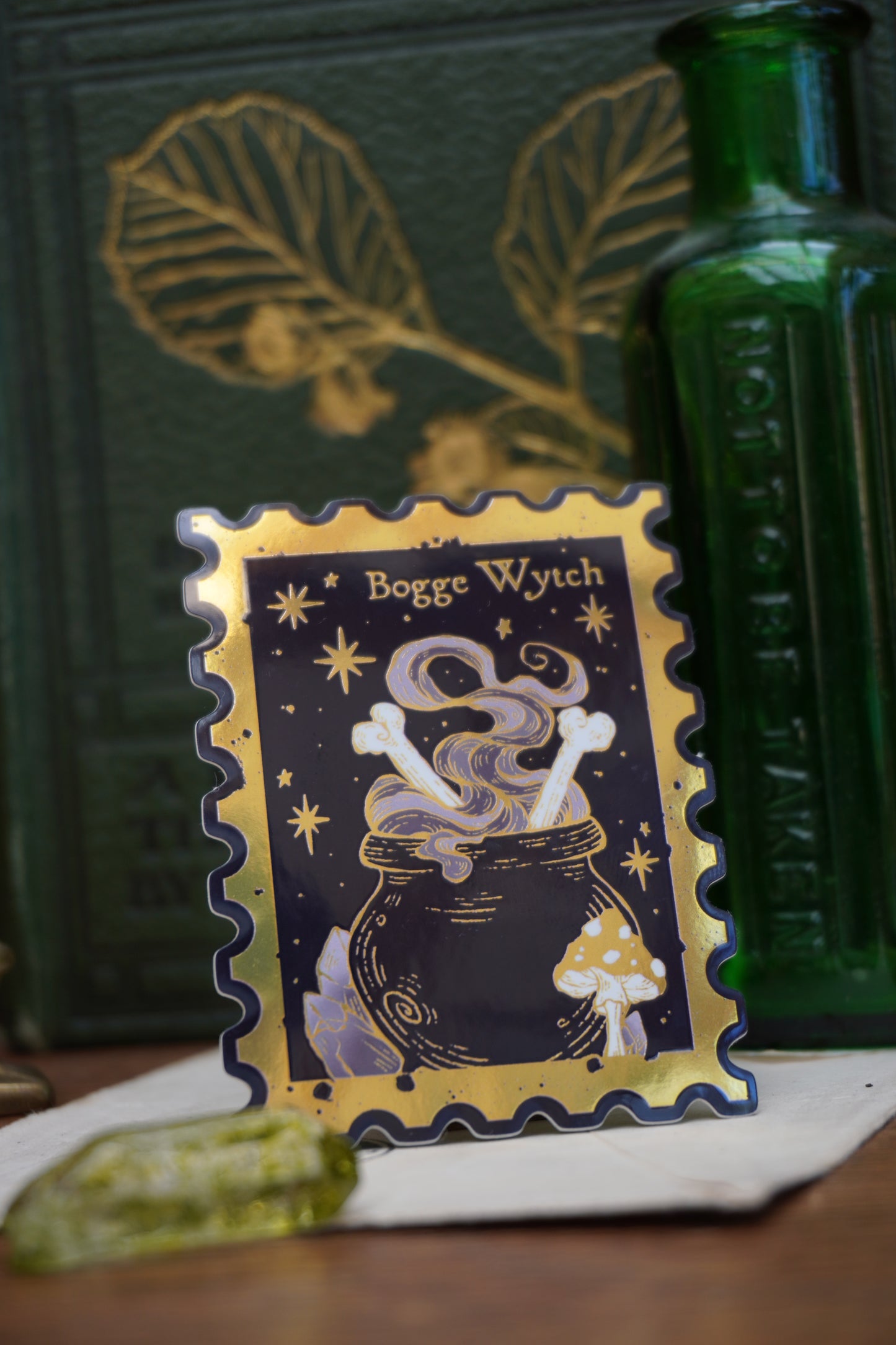Bogge Wytch Stamp sticker | Gold Mirror details