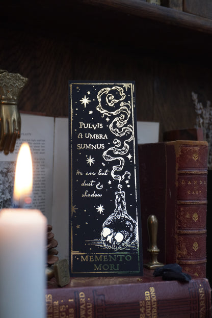 The Curious Collector & Memento Mori bookmark | Double sided gold foil