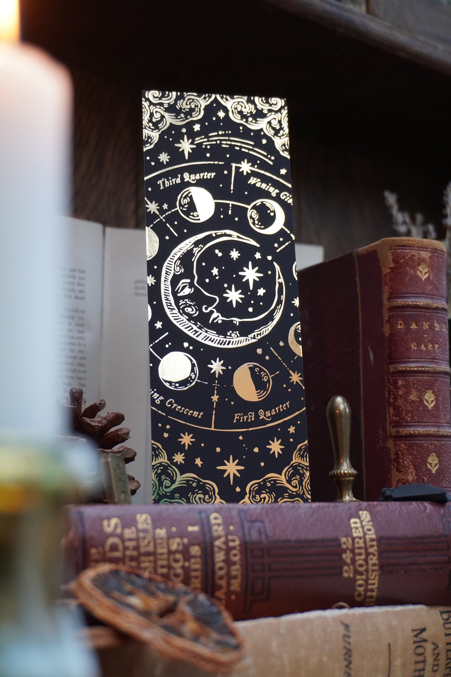 Celestial Bookmark | double sided gold foil
