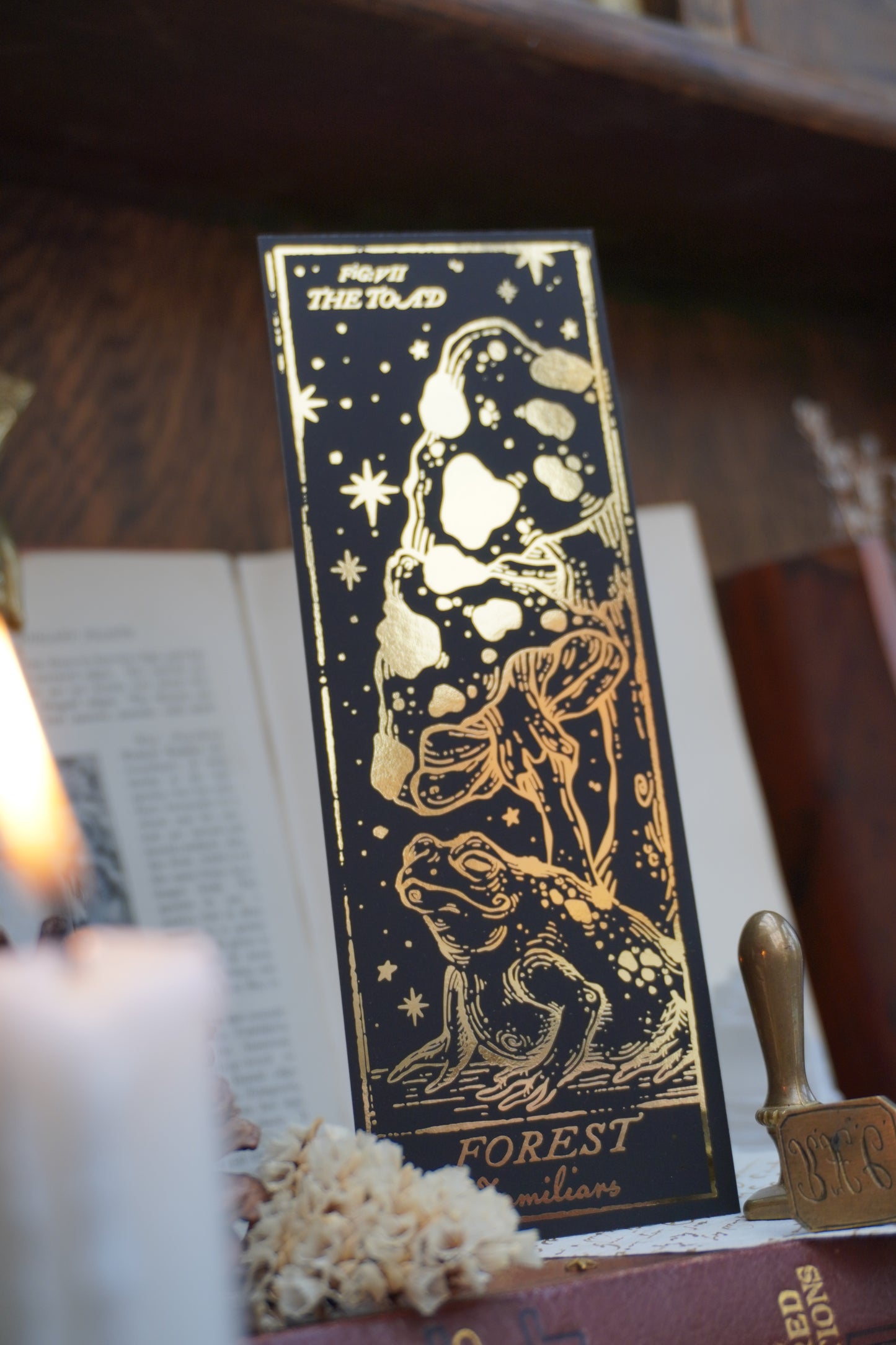 Forest Familiars bookmark | Double sided gold foil