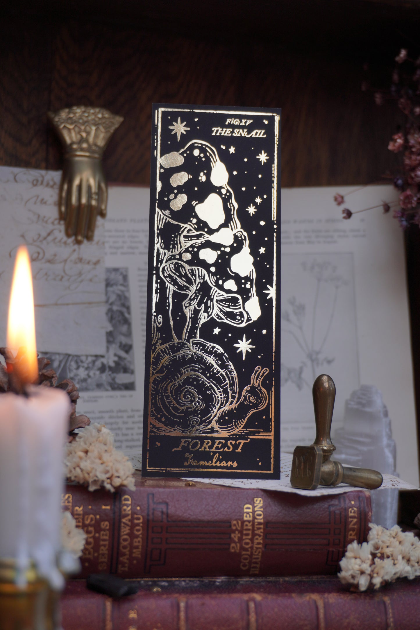 Forest Familiars bookmark | Double sided gold foil