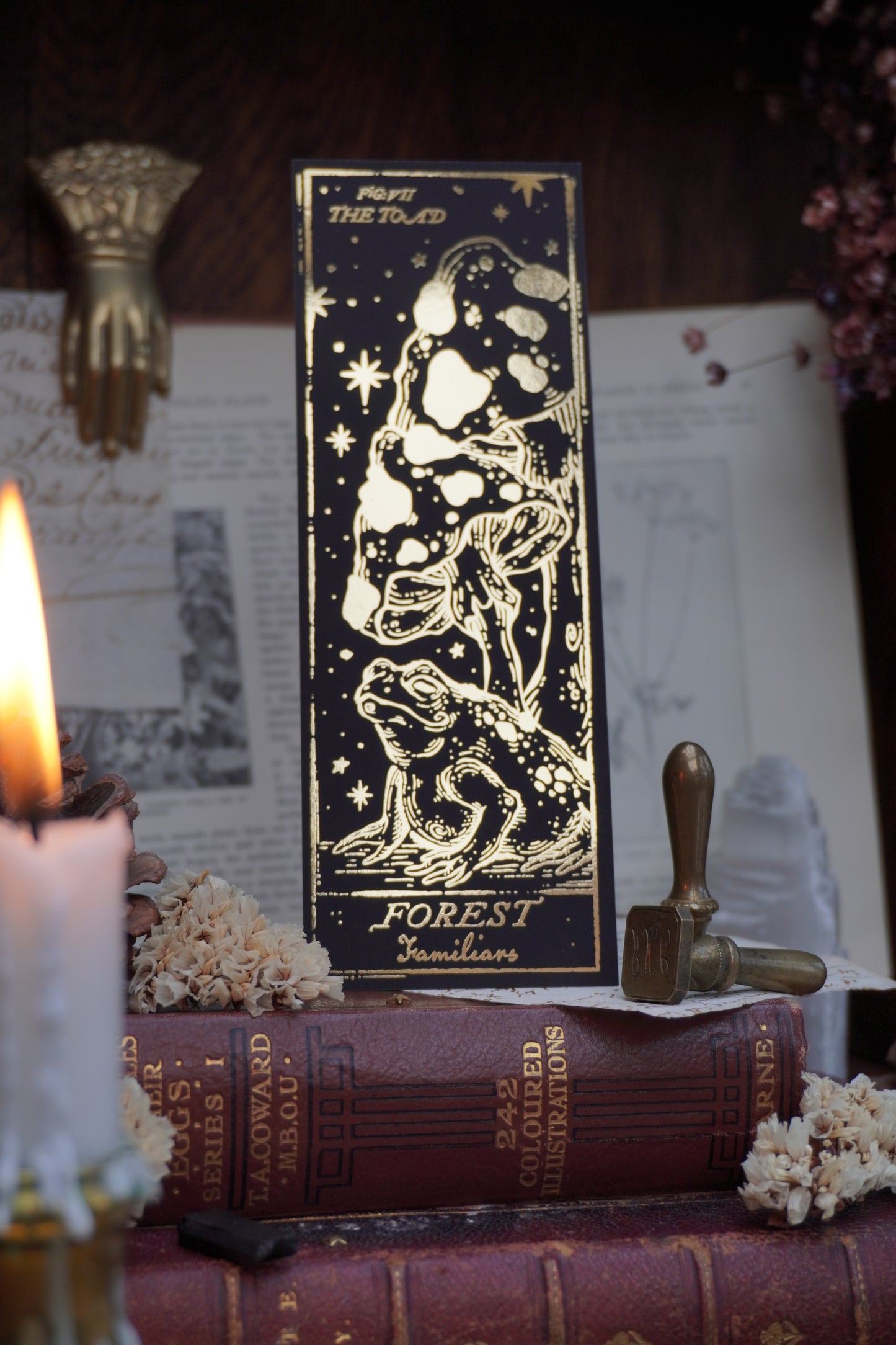 Forest Familiars bookmark | Double sided gold foil