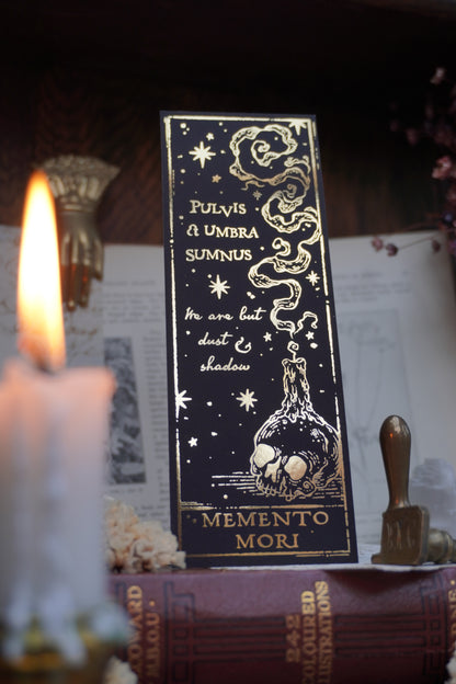 The Curious Collector & Memento Mori bookmark | Double sided gold foil