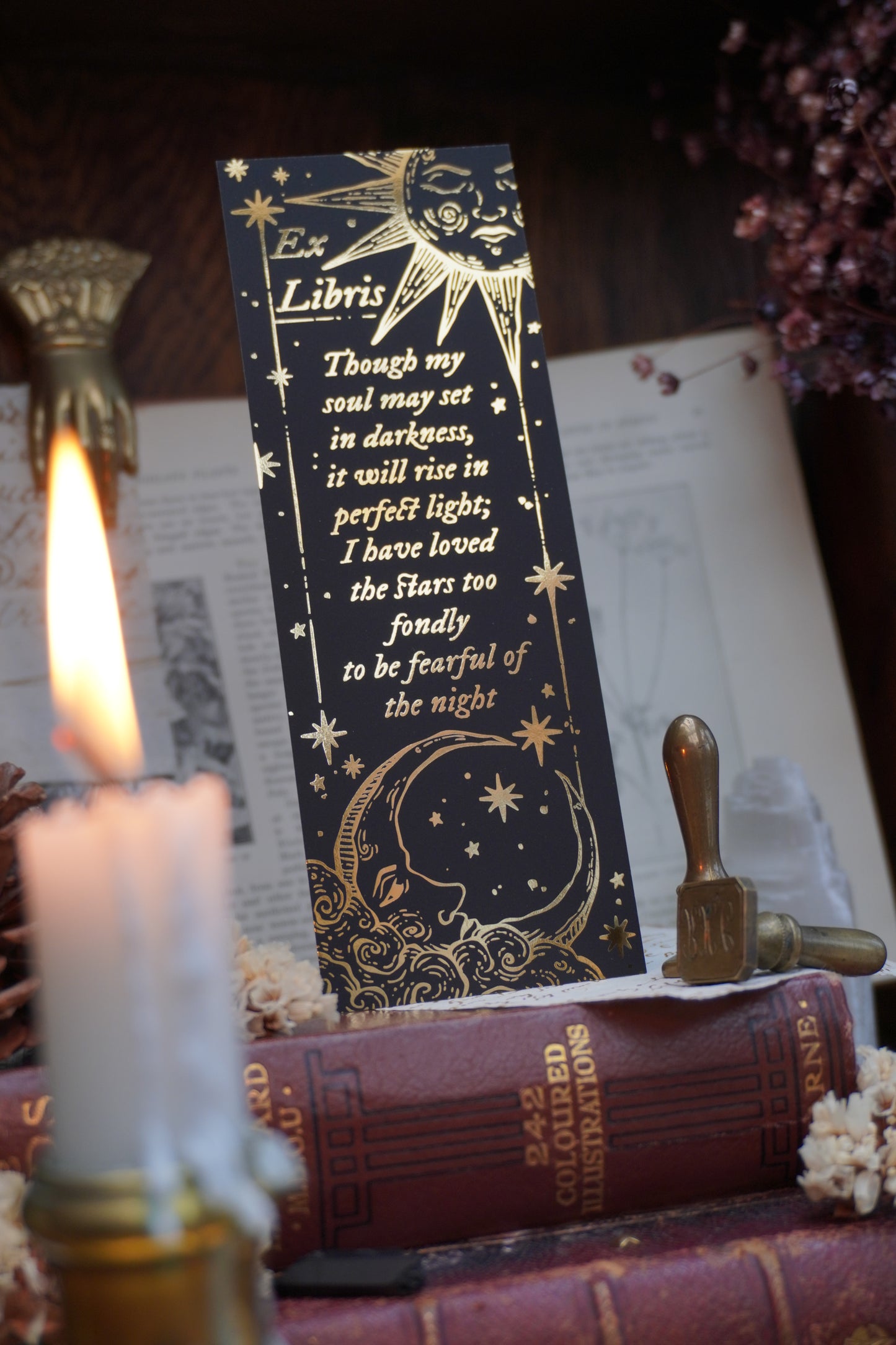 Celestial Bookmark | double sided gold foil