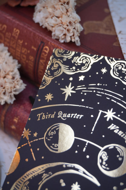 Celestial Bookmark | double sided gold foil