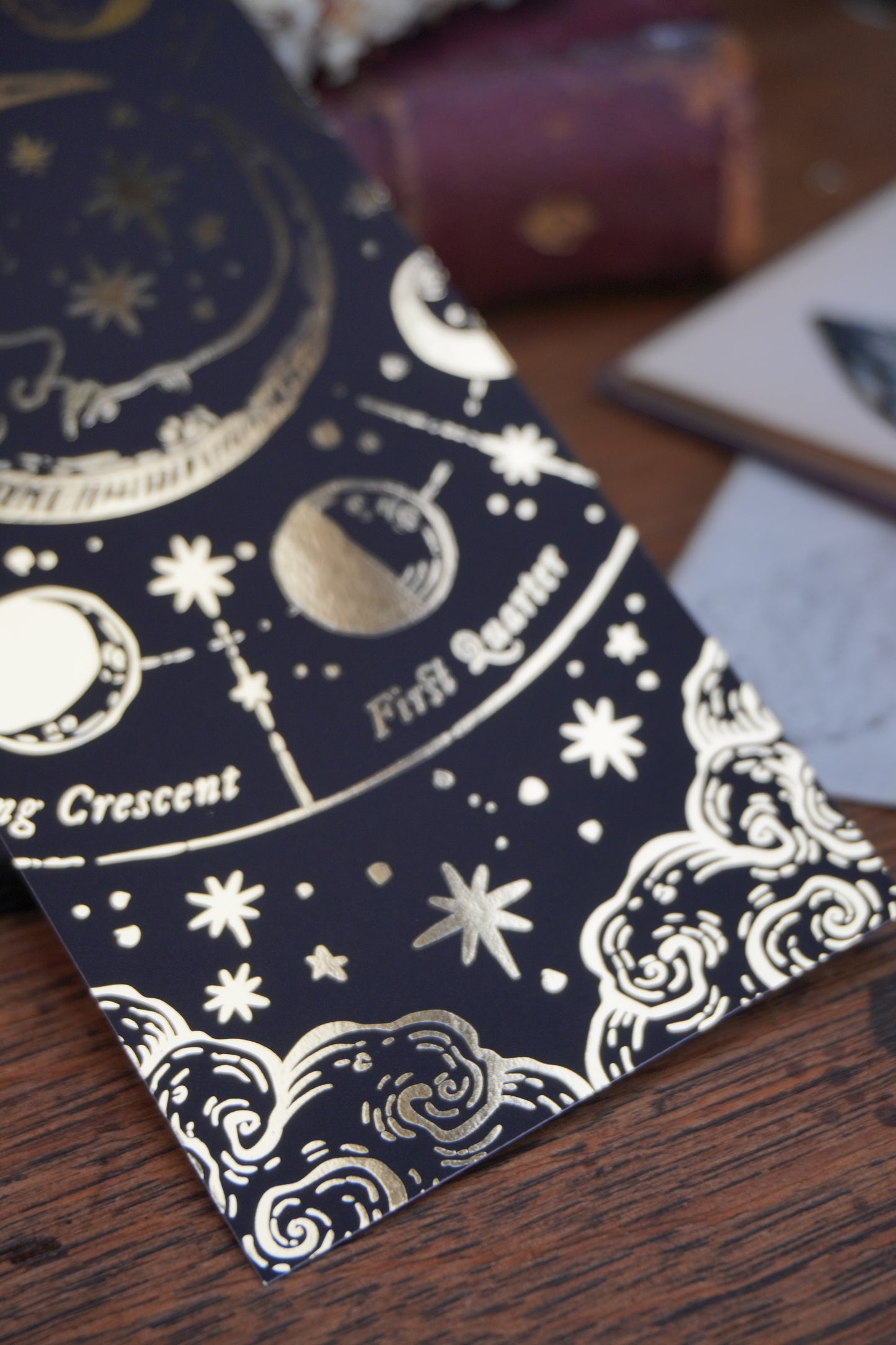 Celestial Bookmark | double sided gold foil