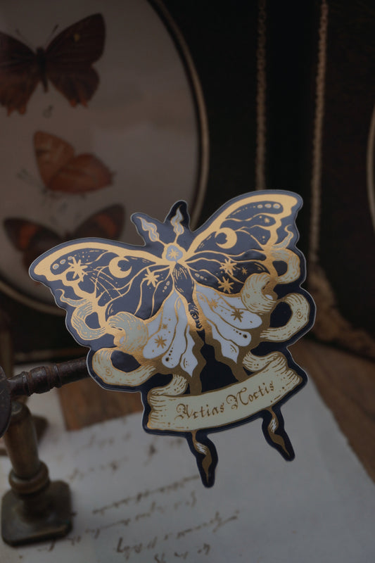 Actias Noctis the Moonlight Moth sticker | Gold Mirror details