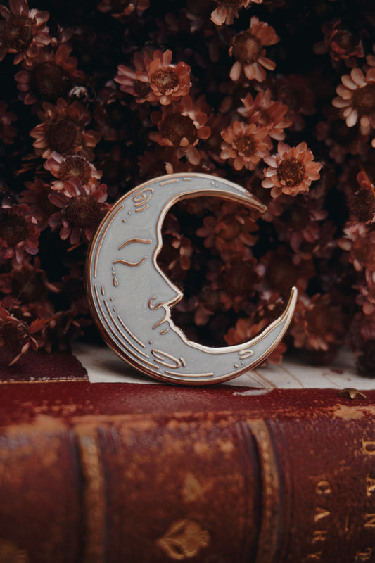 Man in the Moon Enamel Pin | LE Pearl Swirl