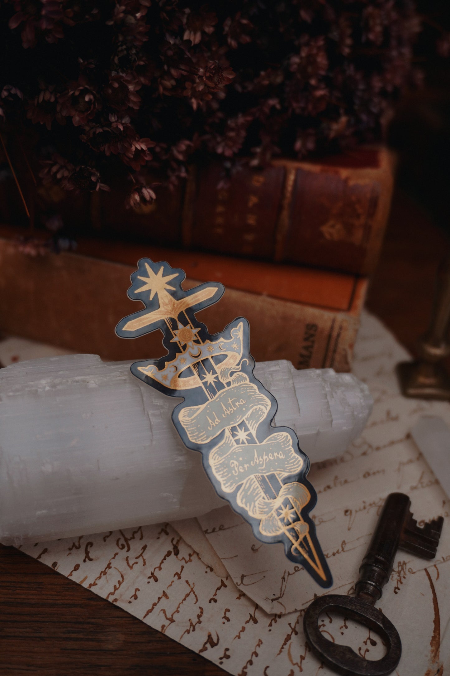 Ad Astra Per Aspera sticker | Gold Mirror details