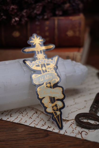 Ad Astra Per Aspera sticker | Gold Mirror details