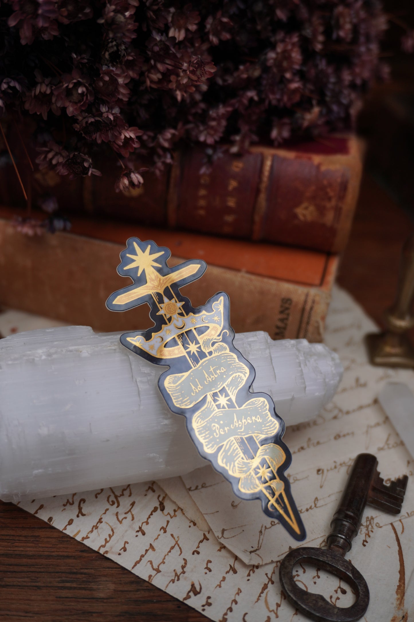 Ad Astra Per Aspera sticker | Gold Mirror details