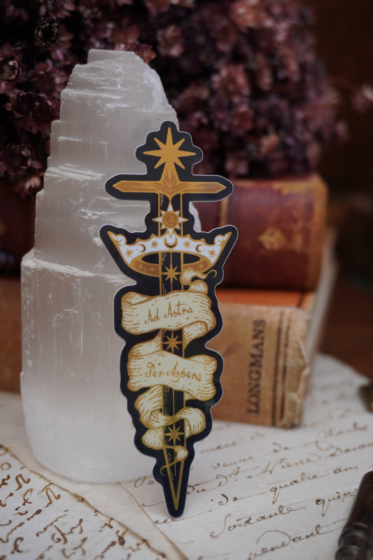 Ad Astra Per Aspera sticker | Gold Mirror details