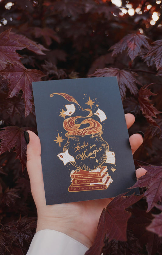 Books are Magic Post card print | A6