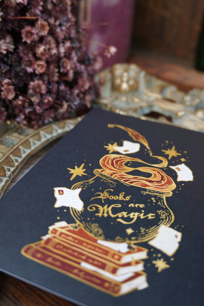 Books are Magic Post card print | A6