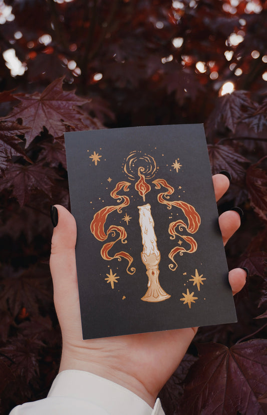 Candle Burning Postcard print | A6