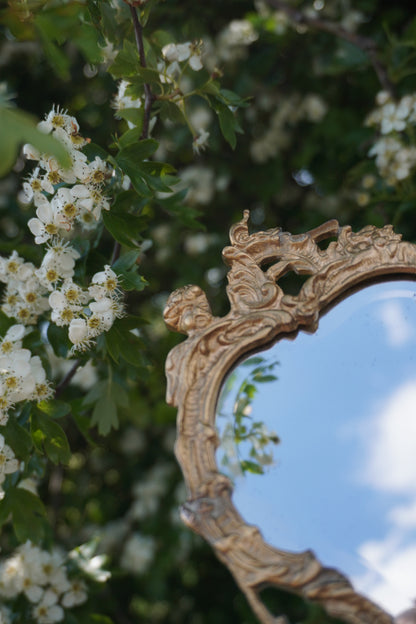 'Enchanting' Brass Vanity Hand Mirror | Discounted