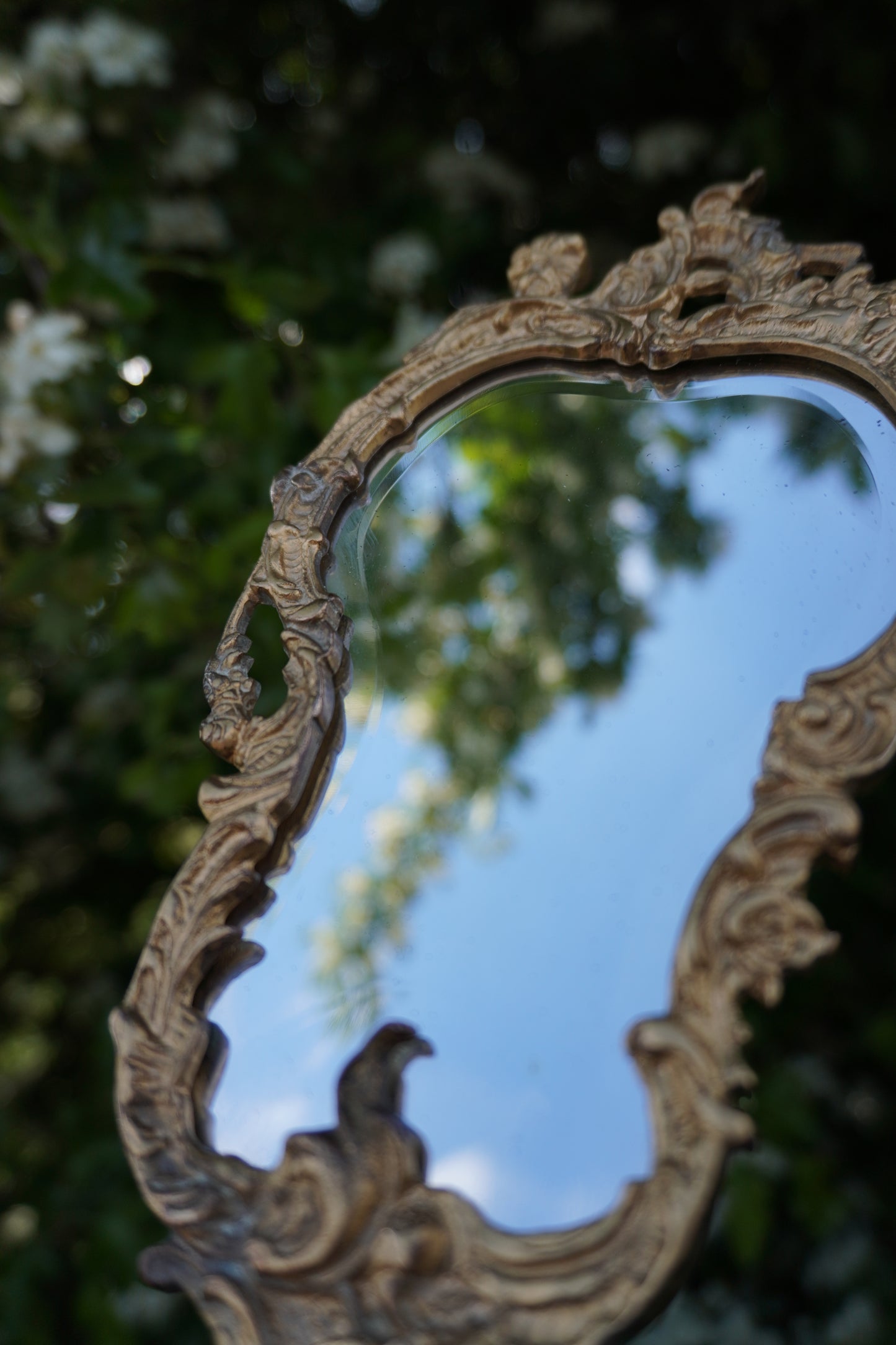 'Enchanting' Brass Vanity Hand Mirror | Discounted