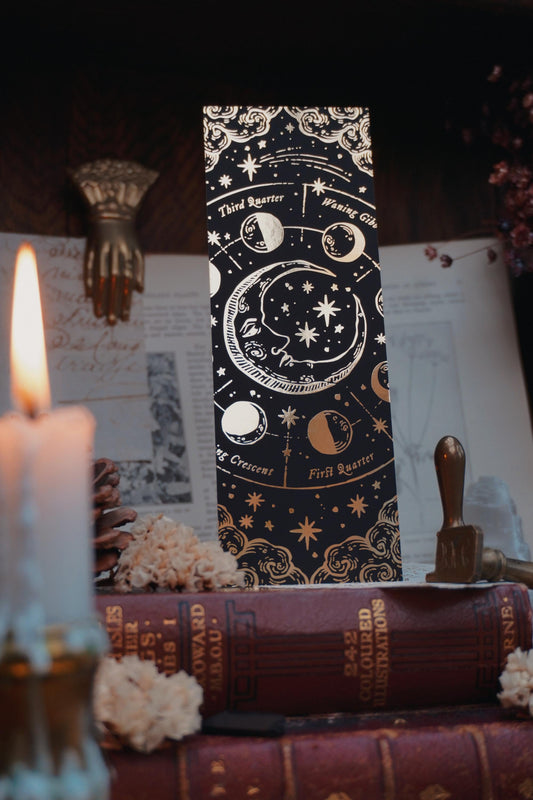 Celestial Bookmark | double sided gold foil