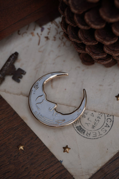 Man in the Moon Enamel Pin | LE Pearl Swirl
